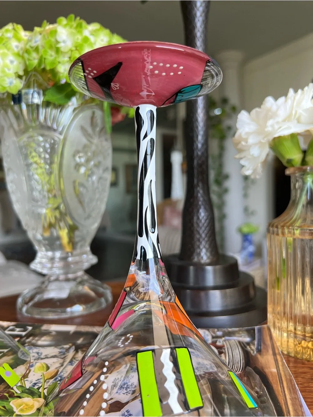 Set of 2 Lolita Love My Martini Glasses Hand Painted Cosmopolitan&Shopaholic Too